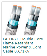 FA-DPYC Double Core Flame Retardant Marine Power & Light Cable 0.61KV