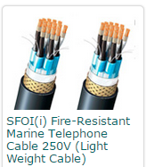 SFOI(i) Fire-Resistant Marine Telephone Cable 250V (Light Weight Cable)